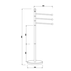 Piantana da terra con 3 porta asciugamani
