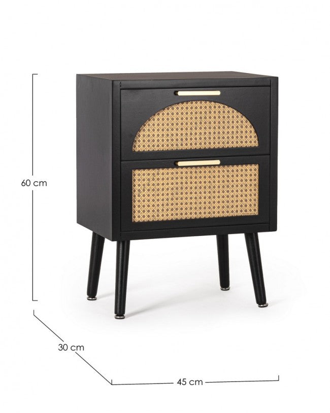 Cassettiera nera 45x30x60 in legno