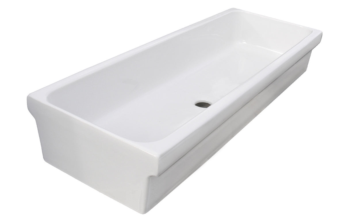 Lavabo a canale in ceramica 90x45x20 cm