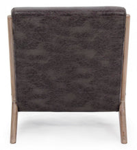 Poltrona in similpelle con cuscino stile vintage