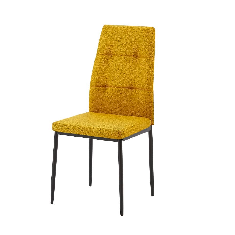 4X Sedia da pranzo Adara in tessuto senape H89xL63.5xP44