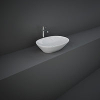 Lavabo ovale da appoggio senza foro - 50x36 cm, bianco