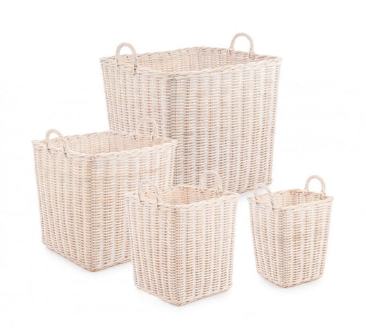 Set di cesti 28x28x36h, 38x38x43h, 48x48x50h, 59x59x57h