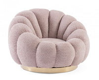 Poltrona girevole florel rosa antico 86x62x72