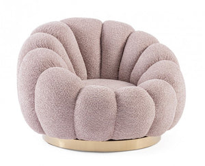 Poltrona girevole florel rosa antico 86x62x72