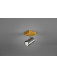 Faretto Spot Marley Nichel E Legno 1xGU10 Trio Lighting