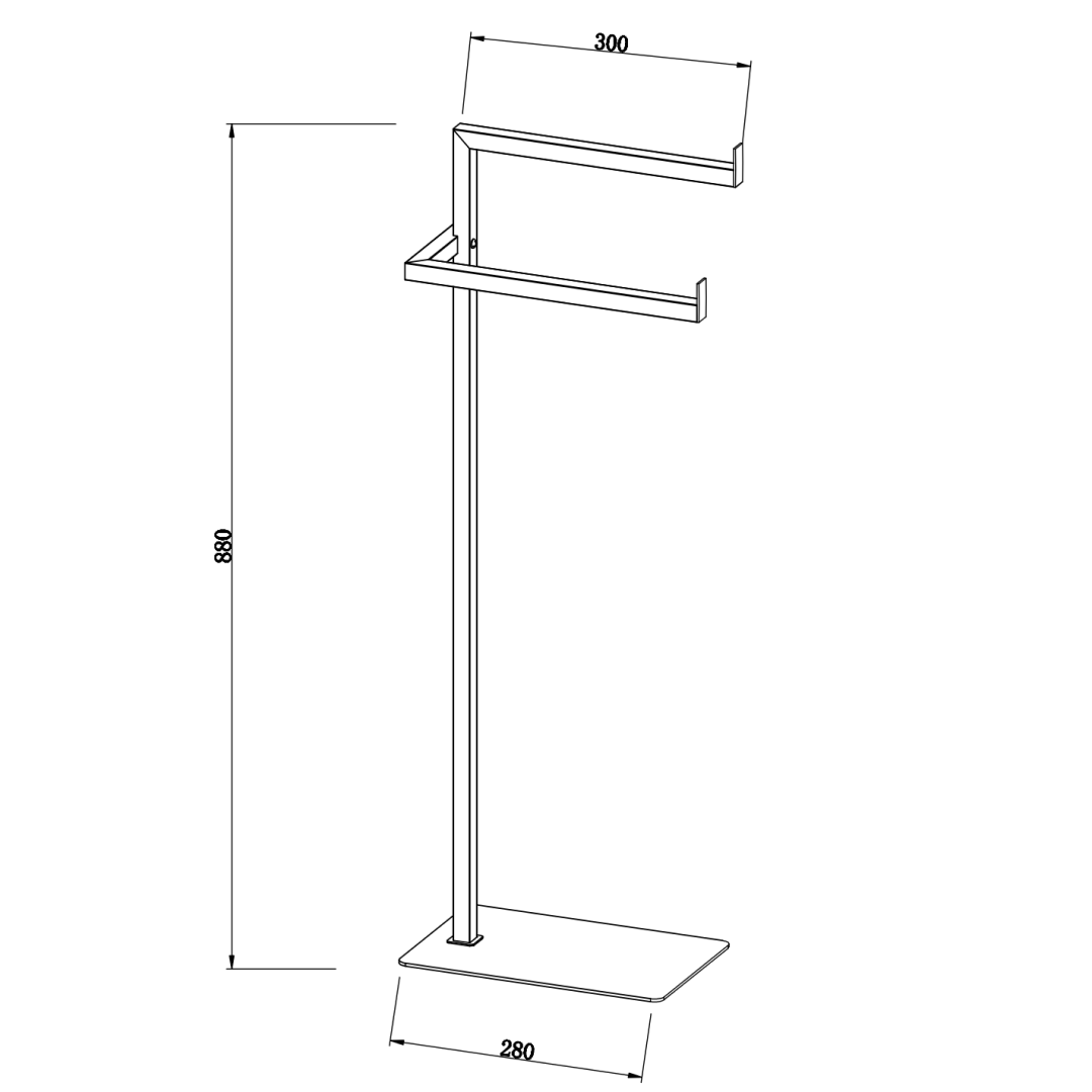 Piantana 2 bracci porta salviette cromata