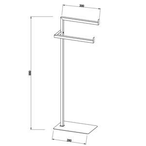 Piantana 2 bracci porta salviette cromata