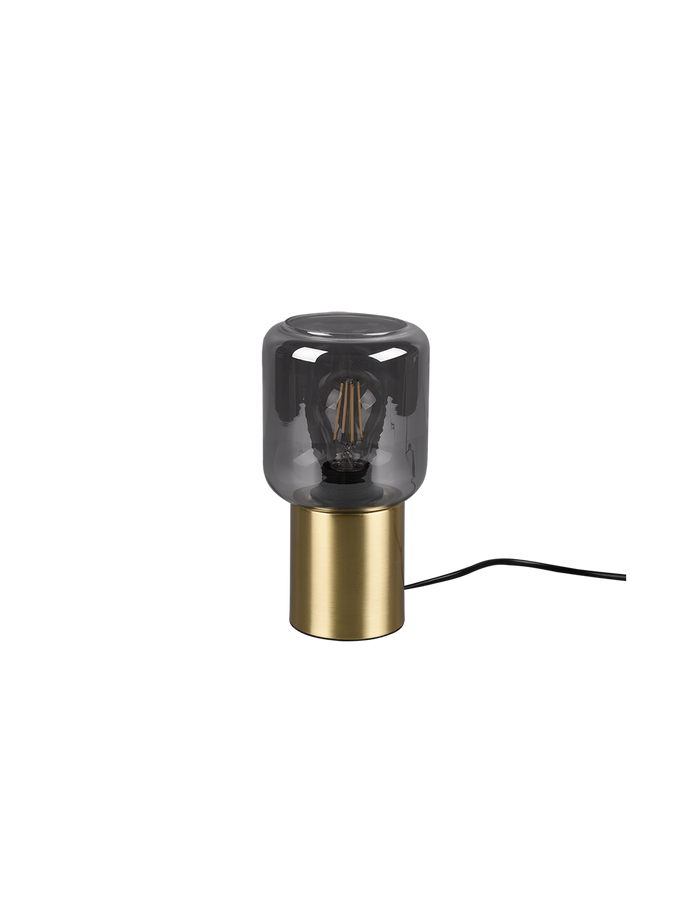 Lumetto Moderno Base Ottone e Paralume Vetro Fumé Trio Lighting