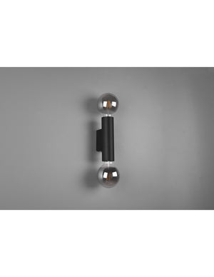 Applique Doppia Emissione 2xE27 Vannes Nero H18 cm Trio Lighting