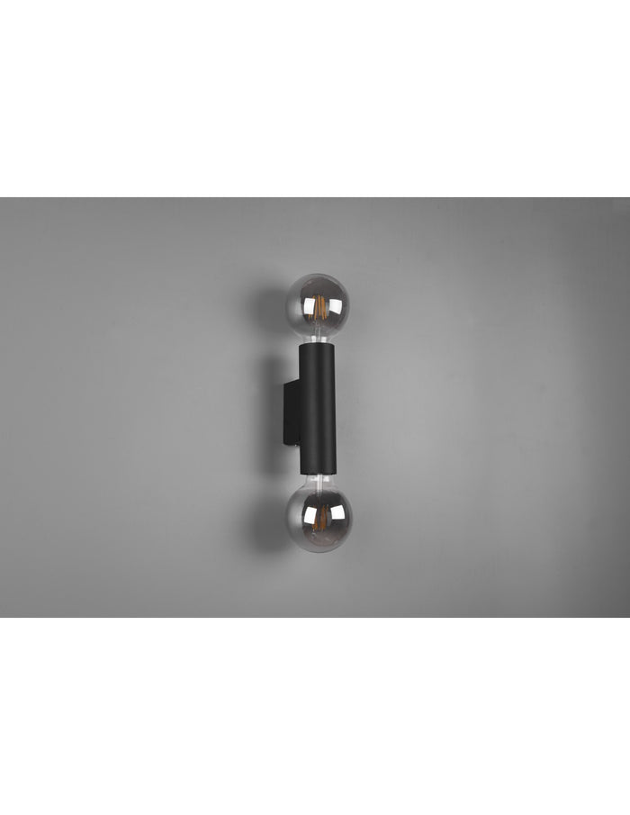 Applique Doppia Emissione 2xE27 Vannes Nero H18 cm Trio Lighting