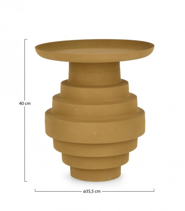 Tavolino senape D.35.5 x 40h in acciaio
