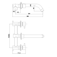 Rubinetto miscelatore lavabo a parete cromato