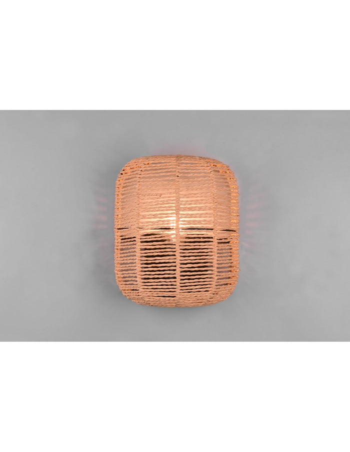 Applique Runa Nero E Diffusore Sisal Marrone Trio Lighting