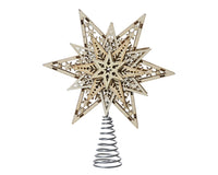 Puntale in MDF a stella 21x27 cm naturale