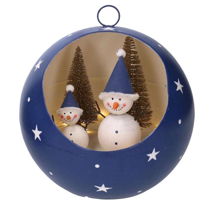 Sfera metallo led blu cm ø22h22