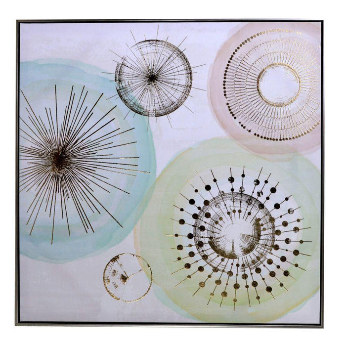 Quadro dipinto astratto colori pastellocm 82x82x4