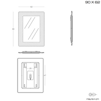 Specchio in vetro fuso retroilluminato 90x62