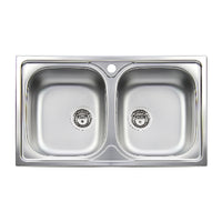 Lavello Incasso Acciaio Inox 2 Vasche Cm 86