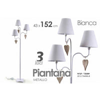 Lampada moderna piantana da terra bianca cm 152 stile shabby
