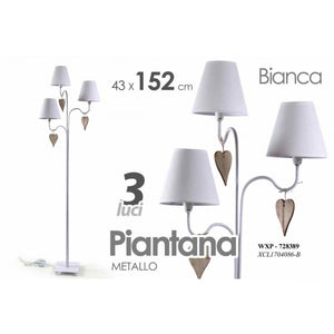 Lampada moderna piantana da terra bianca cm 152 stile shabby