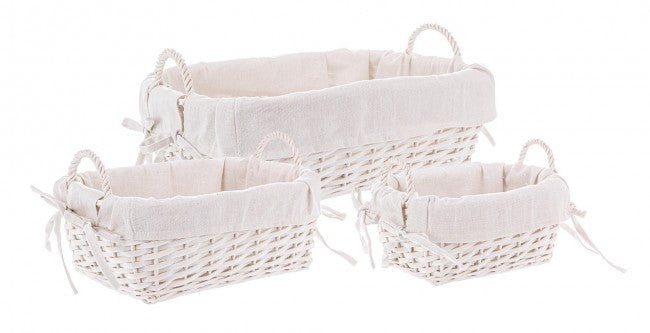 2x Set di ciotole bianche 26x20x12, 34x27x13, 45x35x15