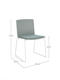 4x Sedia bianca/verde salvia 43.5x50x79