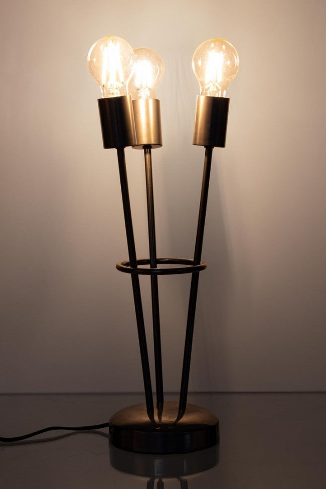 2x Lampada tavolo fiaccola 17x15x45h argento