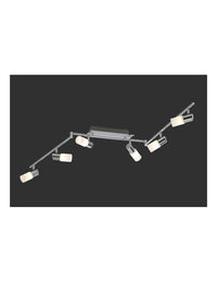 Faretto Clapton 6 Spot Led Cromo E Vetro Bianco L150 cm Trio Lighting