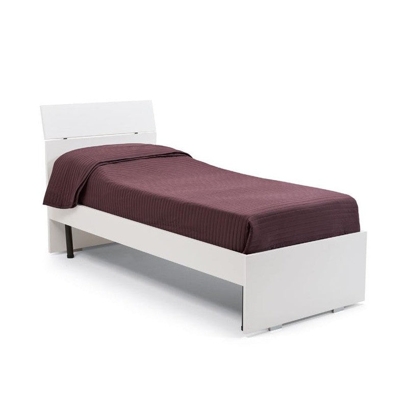 Letto una piazza e mezzo bianco frassinato per camera cm 200x131xH 98