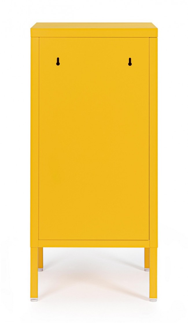 Comodino giallo 40x35x76h in acciaio