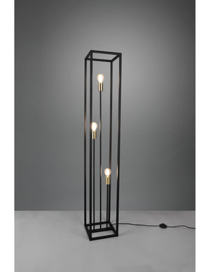 Piantana Per Salotto 3 Luci Cornice Metallo Nero Vito Trio Lighting