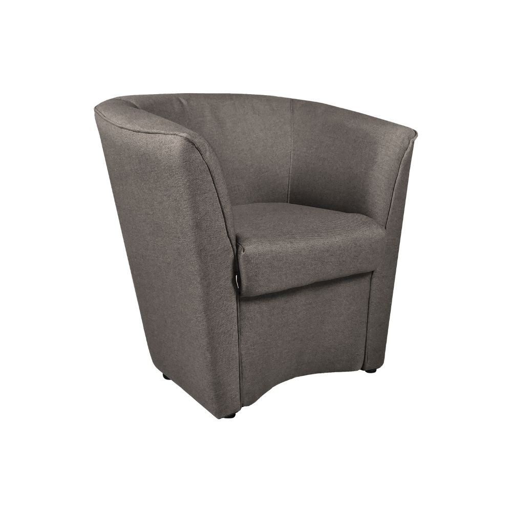 Poltrona Tago in tessuto caffè Enzo 10 H76xL75xP66