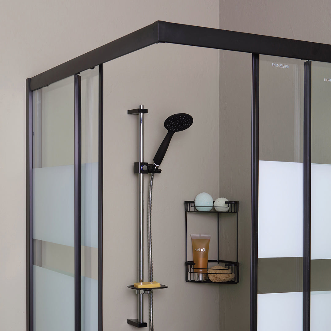 Box doccia scorrevole 100x80 nero opaco