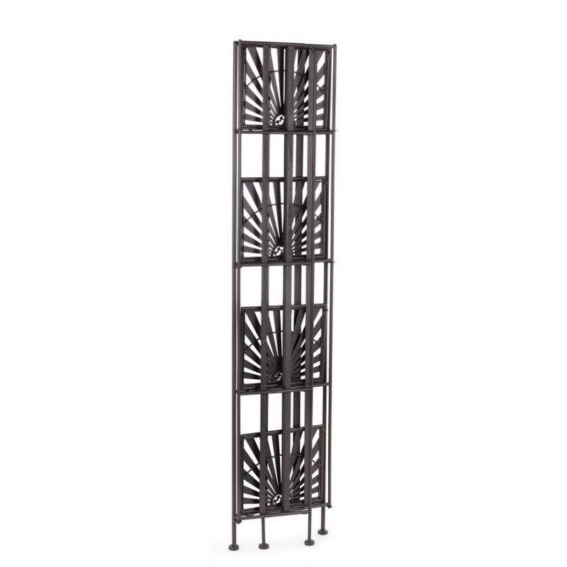 Scaffale pieghevole quattro ripiani in acciaio Marrone RAY 34x30x h153 cm
