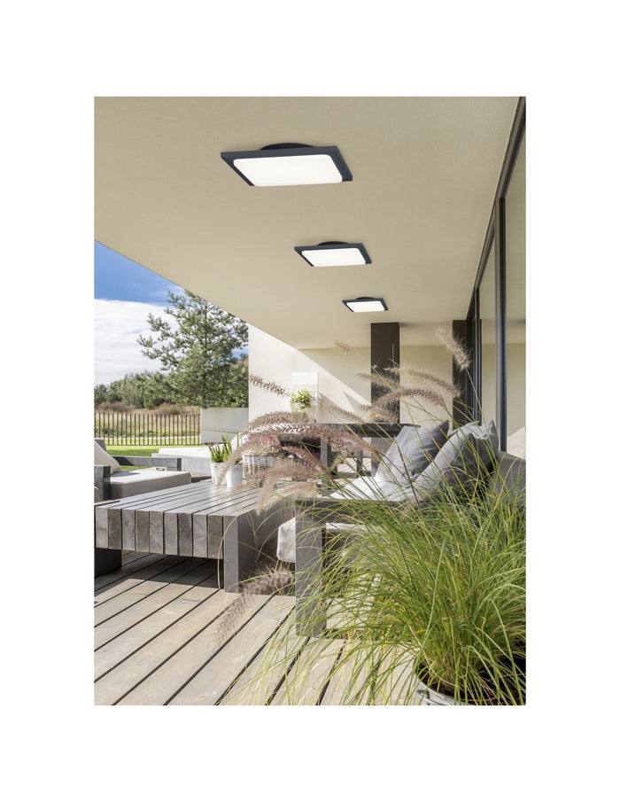 Plafoniera Quadrata Da Esterno Trave Led IP54 Antracite 25x25 cm Trio Lighting