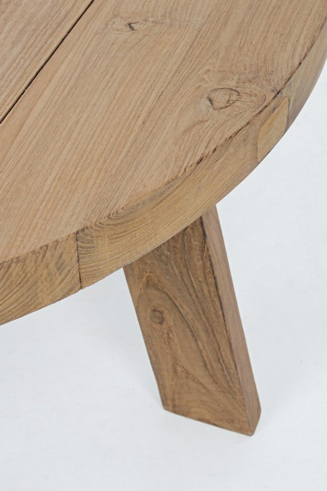 Tavolino rotondo in legno di teak D.80x40h