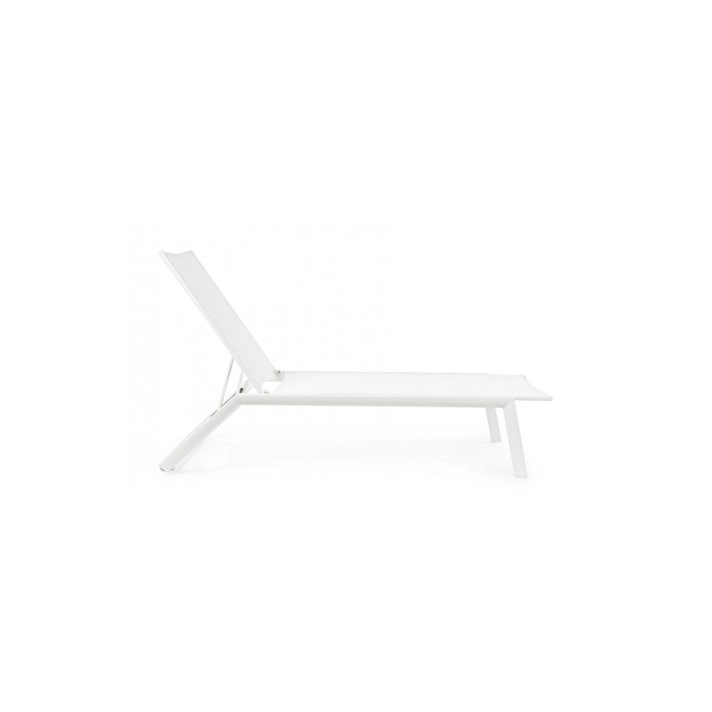 Lettino in alluminio Cruise con ruote bianco