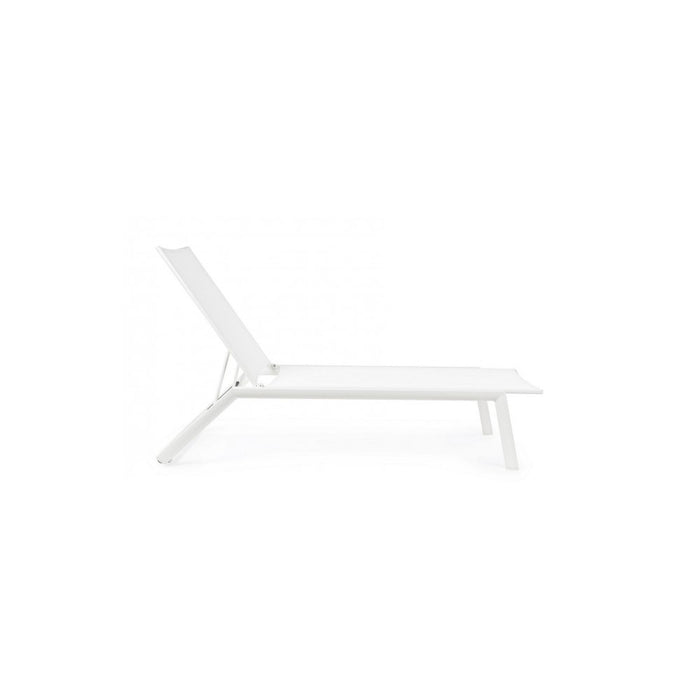 Lettino in alluminio Cruise con ruote bianco