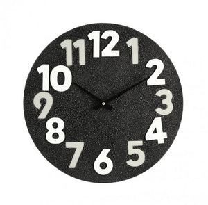 4x Orologio da parete nero D.40x4,5h in legno