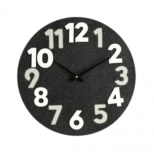 4x Orologio da parete nero D.40x4,5h in legno