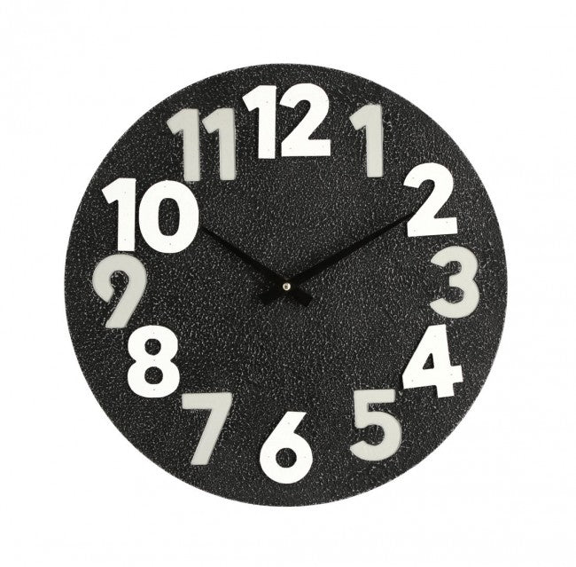 4x Orologio da parete nero D.40x4,5h in legno
