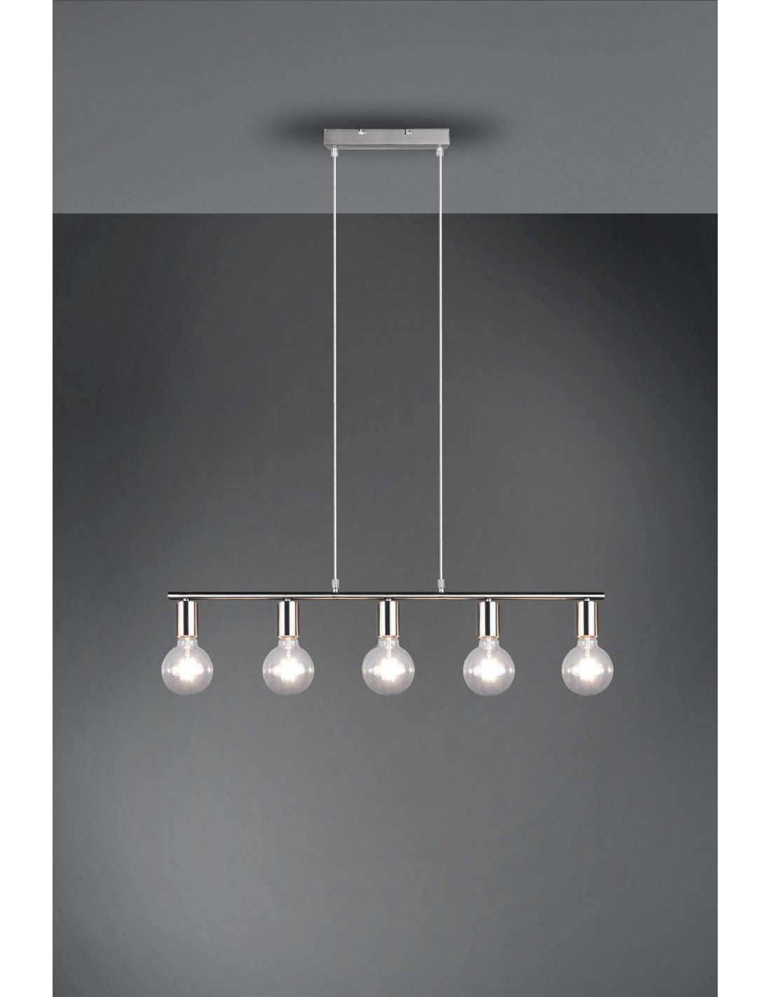 Sospensione 5xE27 Vannes Nichel L82 cm Trio Lighting