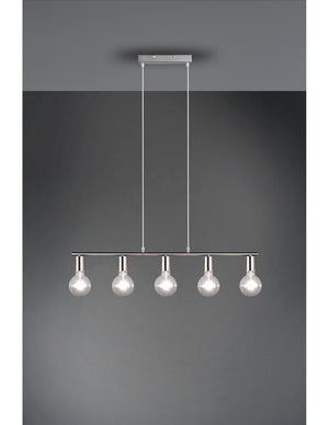 Sospensione 5xE27 Vannes Nichel L82 cm Trio Lighting