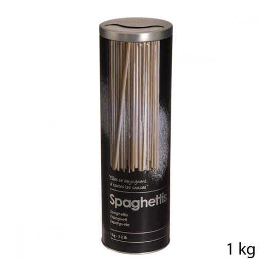 Contenitore per spaghetti in ferro con rilievo Nero 1kg diametro 8,5x h27 cm