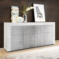 (2c) Mobile madia 4 ante grigio e struttura bianca 181x42xh.84 cm.(JULYM4ABIBE)