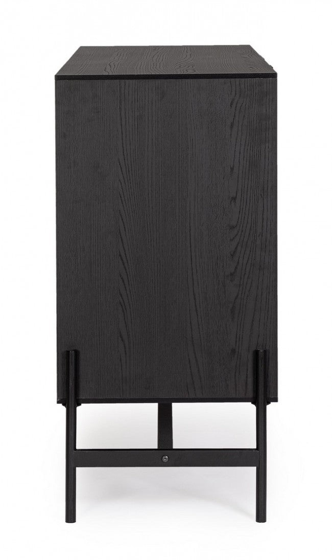Credenza nera naturale 124x40x81,5 cm