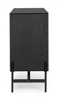 Credenza nera naturale 124x40x81,5 cm