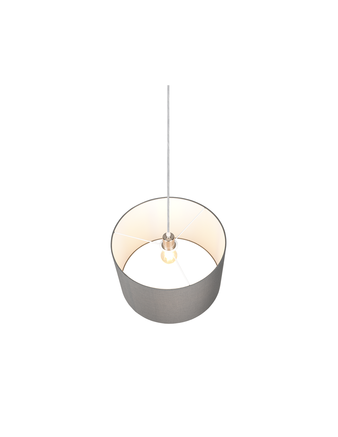 Sospensione Singola Hotel Paralume Grigio Ø40 cm Trio Lighting