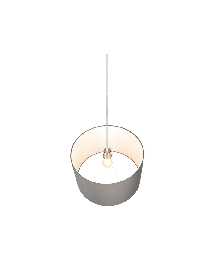 Sospensione Singola Hotel Paralume Grigio Ø40 cm Trio Lighting